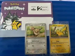 Pokemon Pikachu and Eevee Pokepost Promo Exclusive Card And Envelope - Image 1
