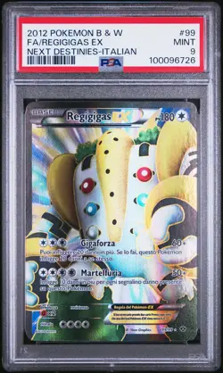 REGIGIGAS EX 99/99 ITALIAN NEXT DESTINIES POKEMON PSA 9 - Image 1