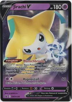 Pokemon Jirachi V Ultra Rare Black Star Promo SWSH299 NM Deutsch - Image 1