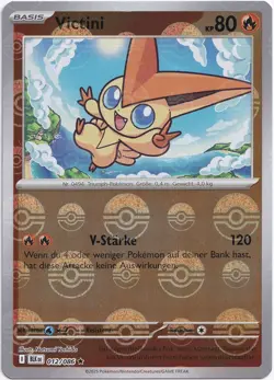 Pokemon Victini Pokeball Reverse Schwarze Blitze 012/086 NM Deutsch - Image 1