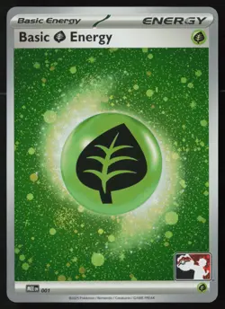 Pokemon Basic Grass Energy MEE: 001 Prize Pack Series 8 Cosmo Holo Pack Fresh NM - Image 1
