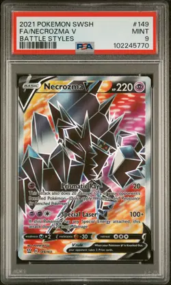 2021 POKEMON SWORD & SHIELD BATTLE STYLES #149 FULL ART/NECROZMA V PSA 9 - Image 1