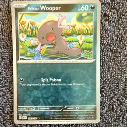 Pokemon Misaligned Holo Error - Paldean Wooper RH Obsidian Flames 126/197 - NM + - Image 1