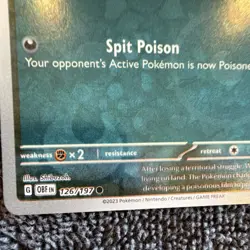Pokemon Misaligned Holo Error - Paldean Wooper RH Obsidian Flames 126/197 - NM + - Image 2