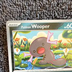 Pokemon Misaligned Holo Error - Paldean Wooper RH Obsidian Flames 126/197 - NM + - Image 3