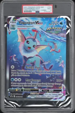 2021 POKEMON SWSH BLACK STAR PROMO #182 FULL ART/VAPOREON VMAX JUMBO PSA 9 - Image 1