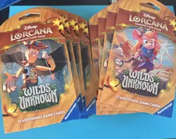 10 x Disney Lorcana TCG: Wilds Unknown Sleeved Pack Brand New Factory Seal - Image 1