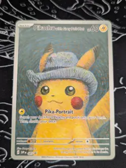 Pikachu Van Gogh Grey Hat Starry Night Pokemon TCG Card CUSTOM Decoration - Image 1