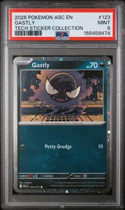 Gastly Pokemon Asc En-Ascended Heroes 123 NM PSA 9 - Image 1