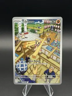Pokemon Timburr 183/167 Twilight Masquerade Illustration Rare Holo Card - Image 1