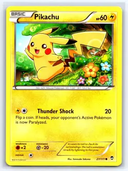 Pikachu 27/111 Common Furious Fists Pokemon Lightly Played - Image 1