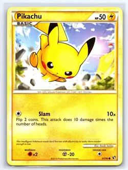 Pikachu 61/90 Common HGSS Undaunted Pokemon Lightly Played - Image 1