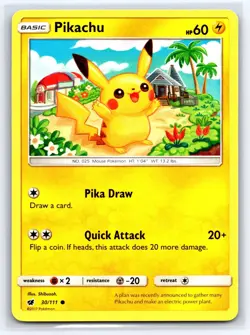 Pikachu 30/111 Common Crimson Invasion Pokemon Lightly Played - Image 1