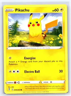 Pikachu 049/203 Common Evolving Skies Pokemon Lightly Played - Image 1