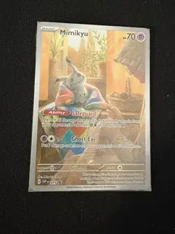 DAMAGED But Still Sealed Pokemon TCG Mimikyu 075 SVP Scarlet & Violet Promo 2024 - Image 1