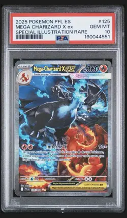 2025 Pokemon Mega Charizard X Ex 125/094 SPANISH ES PSA 10! Phantasmal Flames - Image 1