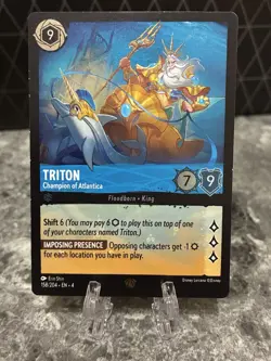 Disney Lorcana TCG Triton Champion Of Atlantica Cold Foil Legendary 158/204 NM - Image 1