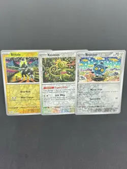 Pokemon TCG Kecleon Blitzle Bronzor Shinji Kanda Reverse Holo 3 Card ART LOT NM - Image 1
