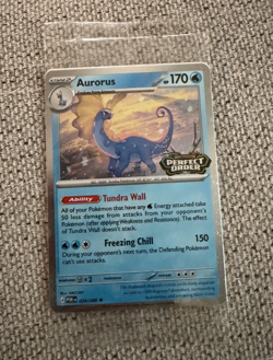 Aurorus Promo Card Cosmo Holo Pokemon Perfect Order Stamped 024/088 Barnes Noble - Image 1