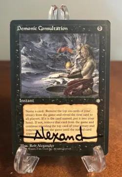 Demonic Consultation MTG Signed Rob Alexander Artist Proof Ice Age Vintage AP - Image 1