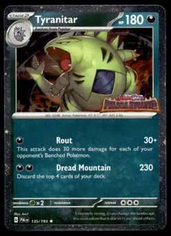 TYRANITAR (PALDEA EVOLVED STAMP) - 135/193 COSMO Holo Pokemon NM - Image 1