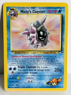 Misty's Cloyster 029/132 Gym Heroes Pokemon Card TCG - Image 1