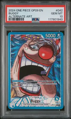 2024 One Piece Buggy Alternate Art Leader OP09-042 PSA 10 English - Image 1