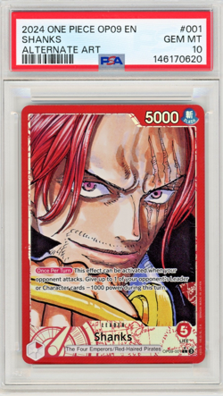 2024 One Piece Op09-Emperors In The New World 001 Shanks Alternate Art PSA 10 - Image 1