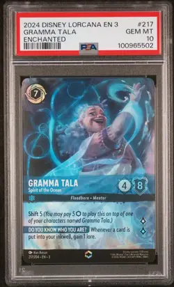 PSA 10 - Gramma Tala Enchanted 217/204 EN3 Into the Inklands - Disney Lorcana - Image 1