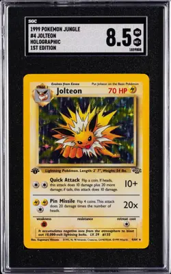1999 POKEMON JUNGLE 1ST EDITION #4 JOLTEON-HOLO SGC 8.5 - Image 1