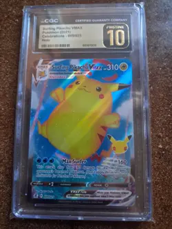 Surfing Pikachu VMaX pokemon 2021 Celebration 009/025Holo CGS Pristine 10 - Image 1