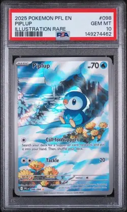 Pokemon Piplup Phantasmal Flames Illustration Rare #098 PSA 10 Gem Mint - Image 1