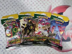 Pokemon Evolving Skies Sleeved Booster Pack Art Set - 4x Booster Packs!!! - Image 1