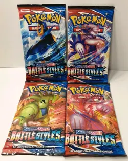 (4) Pokemon 2021 Sword & Shield Battle Styles Booster Packs - Full Art Set - Image 1