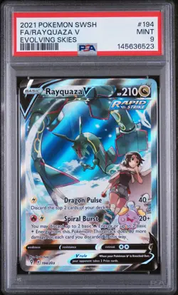 Rayquaza V 194/203 PSA 9 Pokemon Evolving Skies - Image 1