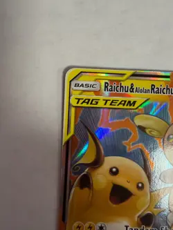Pokemon Raichu & Alolan Raichu GX Ultra Rare Full Art TAG TEAM Holo 54/236 - Image 2