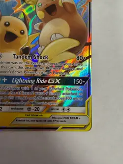 Pokemon Raichu & Alolan Raichu GX Ultra Rare Full Art TAG TEAM Holo 54/236 - Image 4