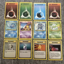 Vintage Pokemon Cards Base Set Lot 12 Cards MP/HP - Image 1