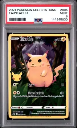 PSA 9 MINT PIKACHU Celebrations #005 FULL ART Pokemon Card 5/25 TCG B - Image 1