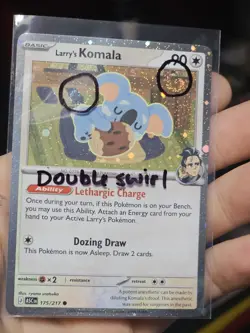 Pokemon TCG Larry's Komala 175/217 Cosmos Holo Excluisive W/Double Swirl NM - Image 1