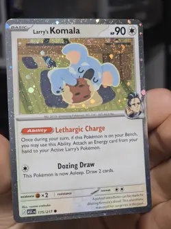 Pokemon TCG Larry's Komala 175/217 Cosmos Holo Excluisive W/Double Swirl NM - Image 2