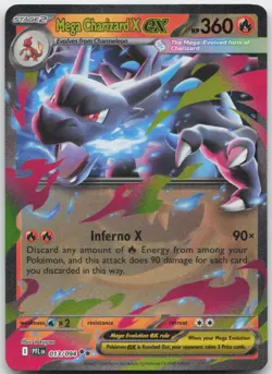 Mega Charizard X ex 013/094 Phantasmal Flames Pokemon - Image 1