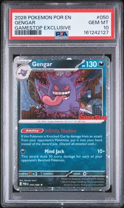 2026 POKEMON POR EN-PERFECT ORDER GAMESTOP EXCLUSIVE #050 GENGAR PSA 10 - Image 1