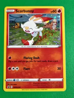 Pokemon TCG SWSH Black Star Promo Scorbunny #SWSH244 Cosmos Rare - Image 1