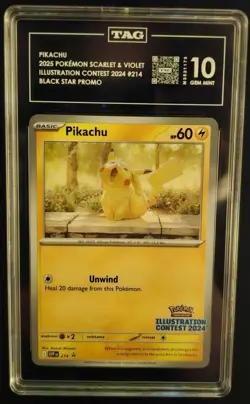 Pokemon Pikachu Illustration Contest 2024 SV Scarlet & Violet Promo Tag 10 - Image 1