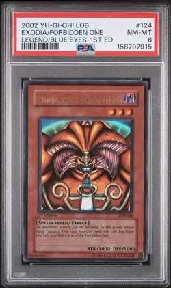 2002 Yu-Gi-Oh! Exodia the Forbidden One LOB 1st Edition Ultra Rare PSA 8 WAVY*** - Image 1