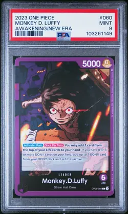 2023 ONE PIECE OP05-060 MONKEY D LUFFY PSA 9 POP 34 AWAKENING OF THE NEW ERA #60 - Image 1
