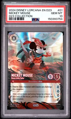 DISNEY LORCANA EN D23-D23 EXPO PROMO MICKEY MOUSE - BRAVE LITTLE TAILOR PSA 10 - Image 1