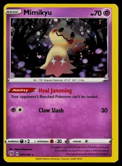 Pokemon Card Mimikyu 081/189 Darkness Ablaze Holo Rare - Image 1