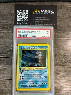 2001 Pokemon Neo Revelation 1ST Ed- Shining Gyarados-Holo PSA 7 - Image 1